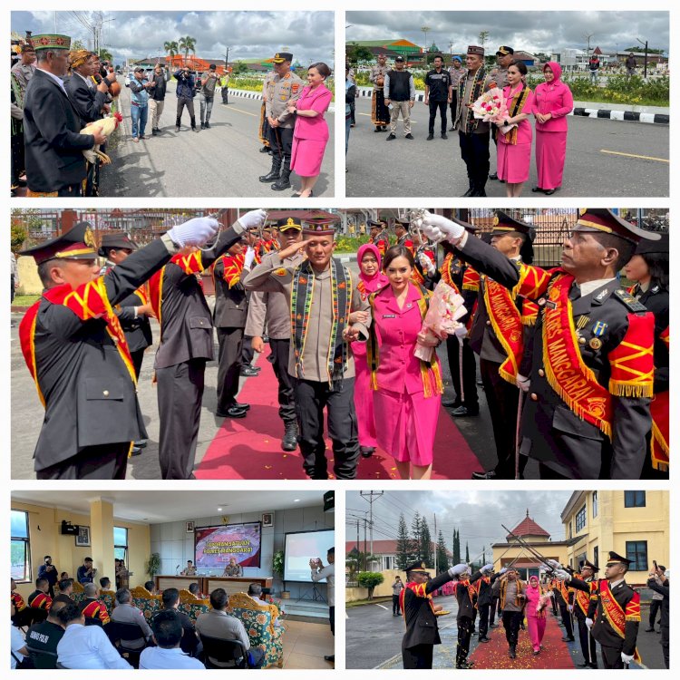 Harmoni Adat Manggarai Warnai Upacara penyambutan  Kapolres Manggarai , Tradisi Tuak Curu  manuk kapu dan Pedang Pora Sambut AKBP Levi Defriansyah