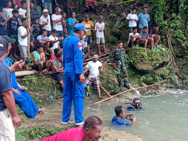 Respon dan Gerak Cepat Kapolsek Reo  Lakukan pencarian  Anak Tenggelam di Lokasi Wisata Air Terjun Tiwu Pai