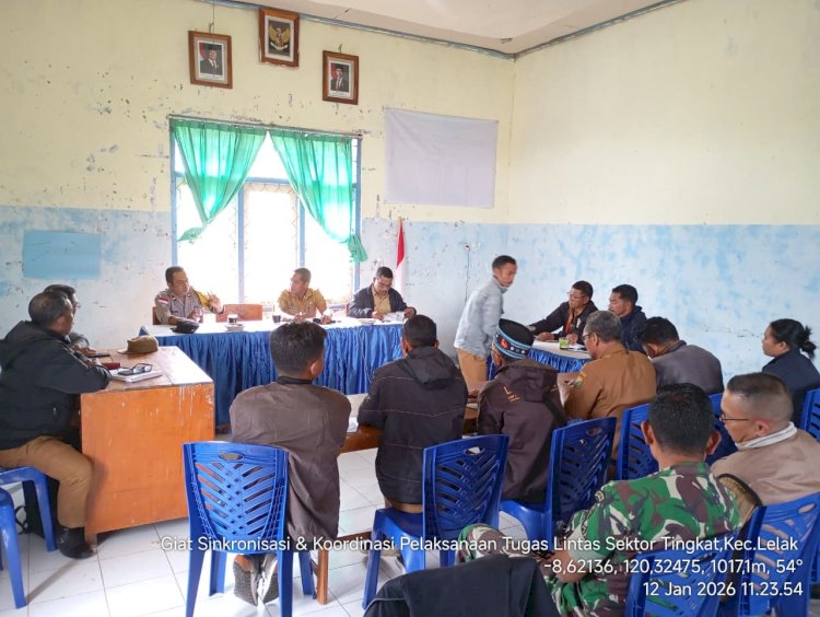 Bhabinkamtibmas Kecamatan Lelak Hadiri Rapat Sinkronisasi dan Koordinasi Lintas Sektor