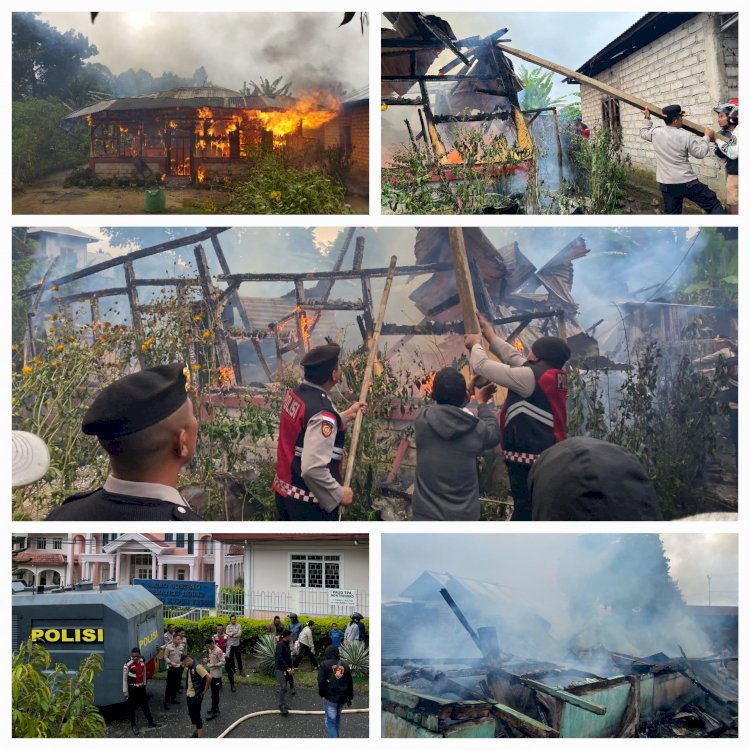 Polres Manggarai Kerahkan Water Canon Bantu Padamkan Kebakaran Rumah di Pau