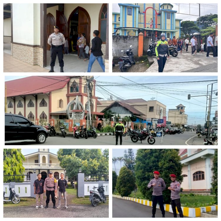Polri Hadir untuk Masyarakat, Polres Manggarai Laksanakan Pengamanan Misa/Ibadah Mingguan