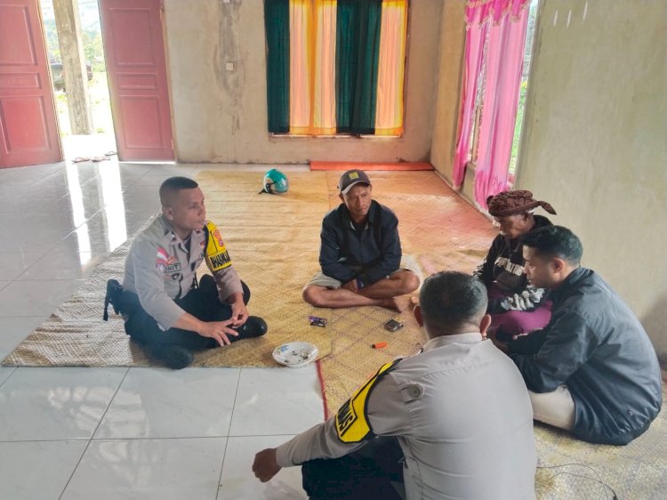 Bhabinkamtibmas Kec. Ruteng Gelar Patroli Dialogis dan Sambang Warga di Desa Rai