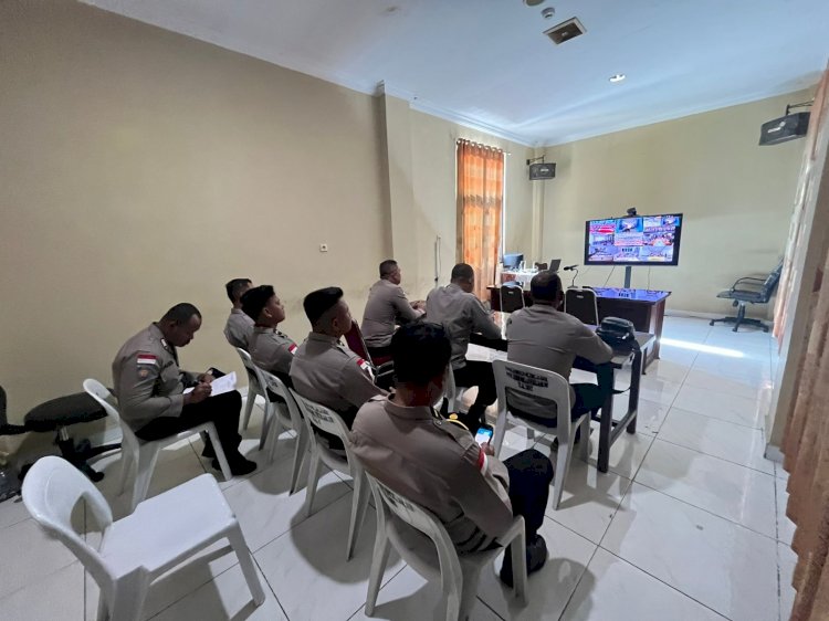 Polres Manggarai Polda NTT Gelar Zoom Meeting Bimbingan Rohani Agama Islam dan Hindu