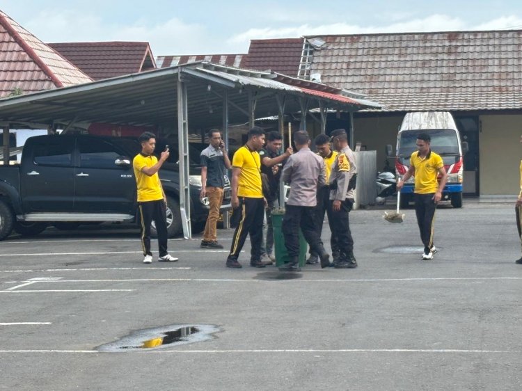 Wujudkan Kesiapan Mako yang Bersih dan Sehat, Polres Manggarai ,Polda NTT, Gelar Kegiatan Kurve Bersama