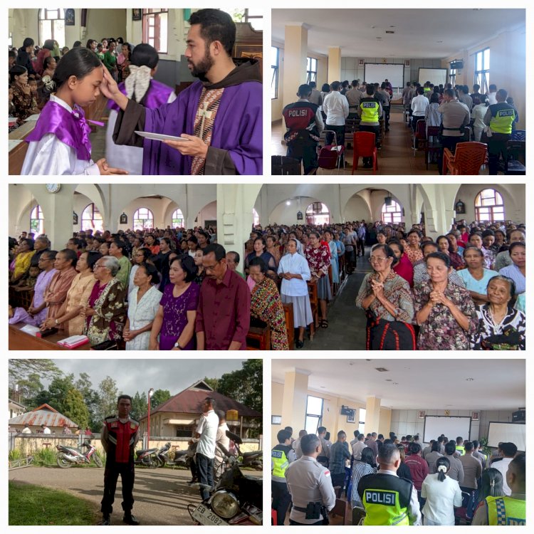 Tingkatkan Kualitas Keimanan Personel, Polres Manggarai Gelar Misa Rabu Abu
