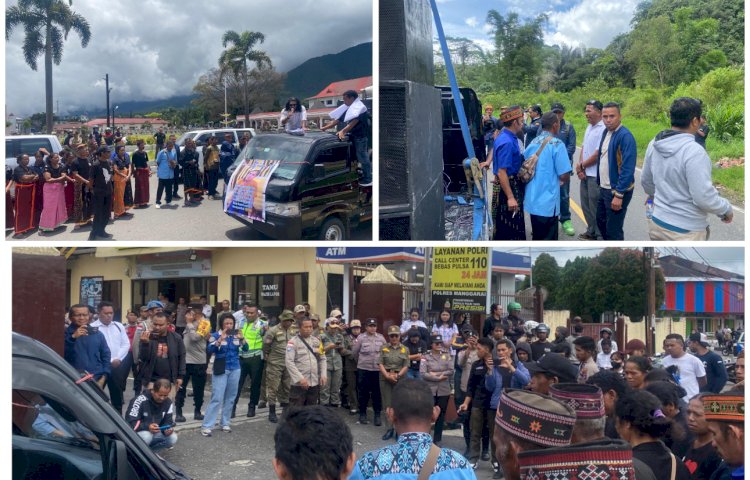 Polres Manggarai Polda NTT Kawal Aksi Unjuk Rasa Secara Humanis, Tegaskan Kasus Penemuan Mayat di Satar Mese Masih dalam proses Penyelidikan  maksimal ,Propesional dan Prosudural.