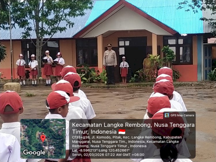 Dukung Sitkamtibmas Kondusif, Polres Manggarai Polda NTT Hadirkan Para Perwira Jadi Irup Di Sekolah