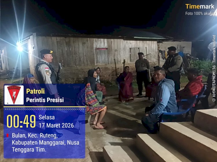Antisipasi gangguan keamanan Pasca Konflik Sengketa Tanah, Polres Manggarai  Polda NTT, Laksanakan  Pam dan Patroli Malam Jaga kondusifitas  Dua Kampung  yang bersengketa