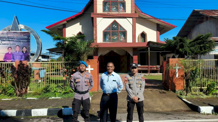 Polres Manggarai Intensifkan Pengamanan Ibadah Minggu, Wujud Nyata Pelayanan kepada Masyarakat