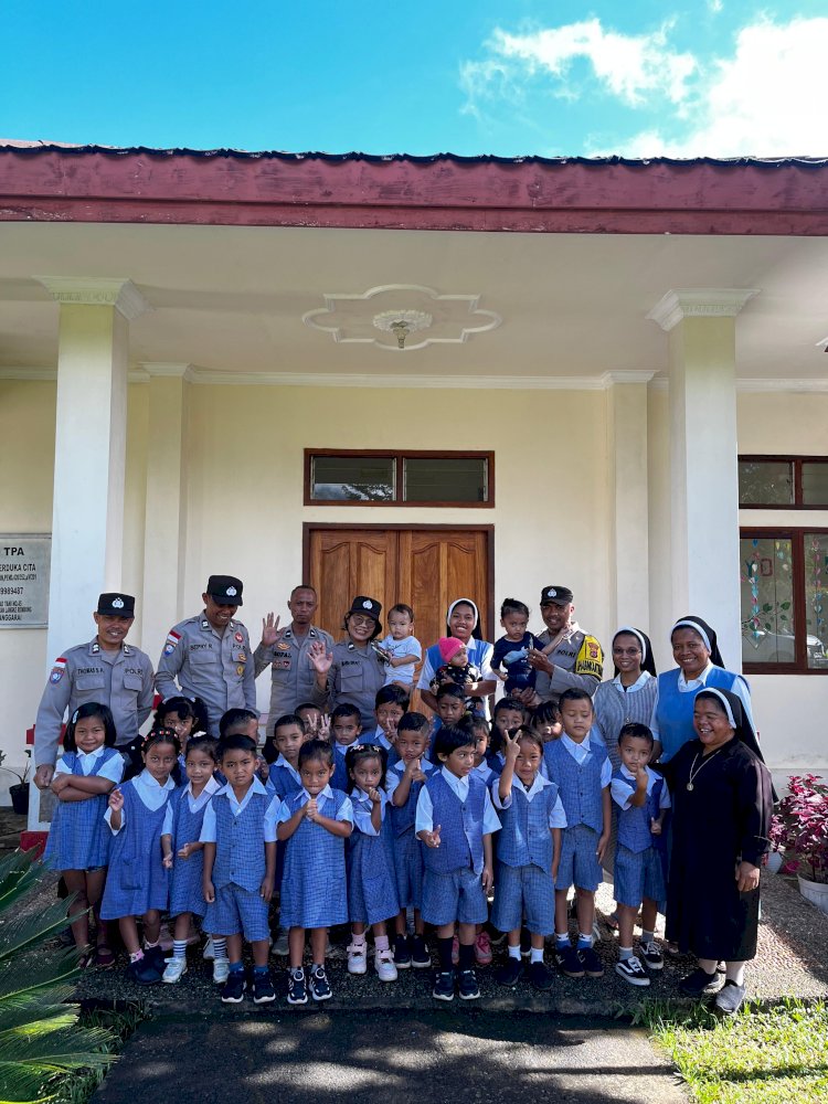 Sat Binmas Polres Manggarai Sambangi PAUD MBC, Pastikan Pengasuhan dan Pendidikan Anak Berjalan Aman