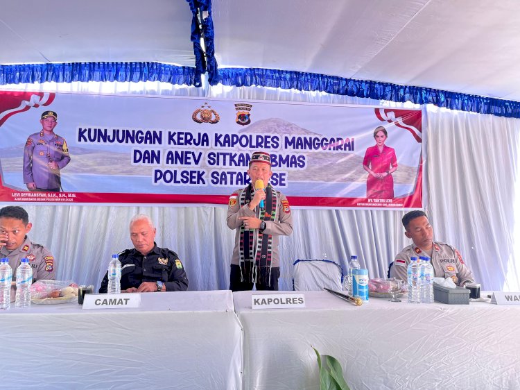 WUJUDKAN PENGUATAN  PELAYANAN KEPOLISIAN TINGKAT POLSEK, KAPOLRES MANGGARAI MELAKSANAKAN KUNJUNGAN KERJA DAN ANEV KAMTIBMAS DI POLSEK SATAR MESE