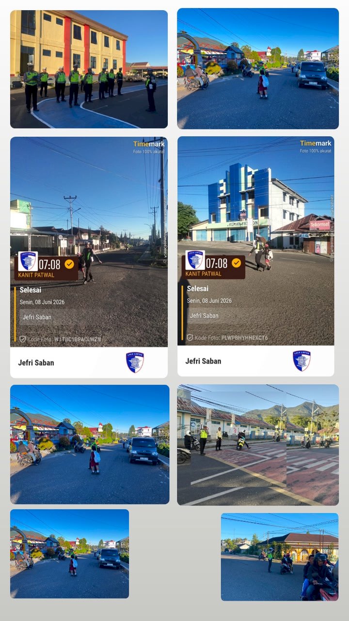 SATLANTAS POLRES MANGGARAI LAKSANAKAN PENGATURAN ARUS LALU LINTAS DAN PENGAMANAN PENYEBERANGAN SISWA DI SEJUMLAH TITIK RAWAN KEPADATAN