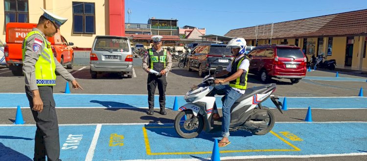 SATPAS 1642 MANGGARAI GELAR PENERANGAN DAN PELATIHAN UJIAN PRAKTIK SIM C UNTUK MENINGKATKAN KEMAMPUAN DAN KESELAMATAN BERKENDARA MASYARAKAT