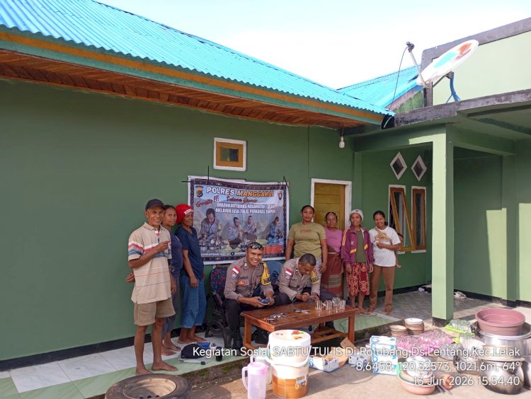 MENJELANG HARI BHAYANGKARA KE-80, BHABINKAMTIBMAS KECAMATAN LELAK POLRES MANGGARAI GELAR KEGIATAN SOSIAL “SABTU TULIS”