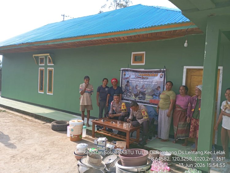 MENJELANG HARI BHAYANGKARA KE-80, BHABINKAMTIBMAS KECAMATAN LELAK POLRES MANGGARAI GELAR KEGIATAN SOSIAL “SABTU TULIS”