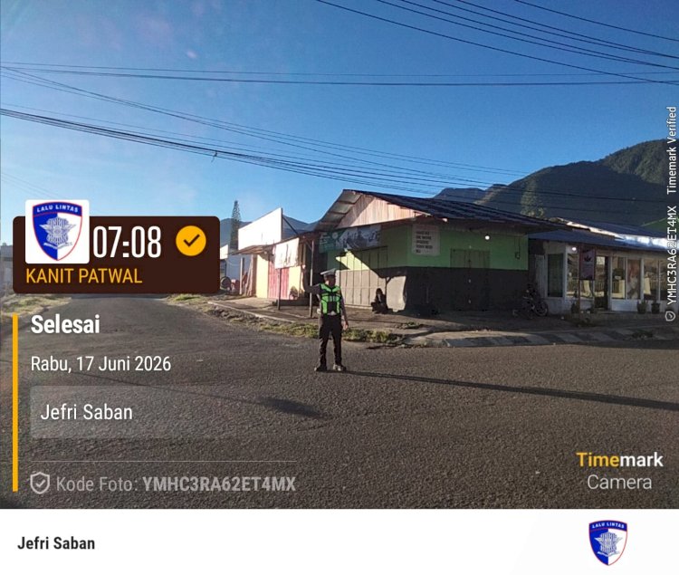 ANGGOTA POLRES MANGGARAI LAKSANAKAN GATUR PAGI, WUJUDKAN KELANCARAN ARUS LALU LINTAS DAN PELAYANAN PRIMA KEPADA MASYARAKAT