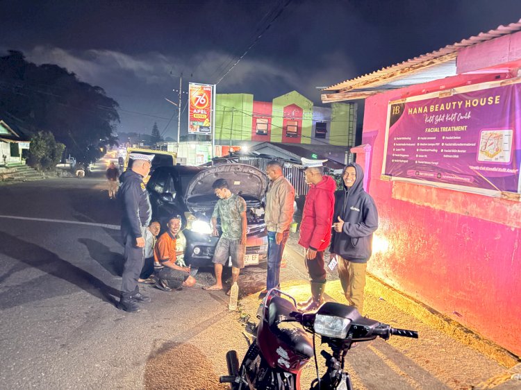 SATLANTAS POLRES MANGGARAI GELAR PATROLI MALAM ANTISIPASI BALAP LIAR DAN KECELAKAAN LALU LINTAS