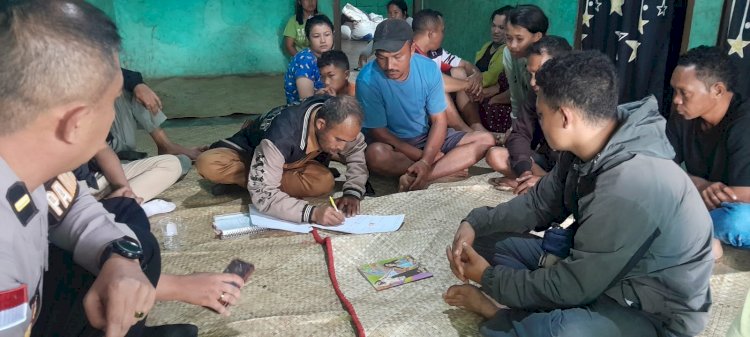 RESPON CEPAT LAYANAN 110, POLRES MANGGARAI BERHASIL SELESAIKAN PERSELISIHAN BATAS TANAH SECARA KEKELUARGAAN