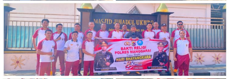 TEBAR KASIH  POLRI UNTUK  MASYARAKAT, POLRES MANGGARAI GELAR BAKTI RELIGI SERENTAK DI TEMPAT IBADAH SAMBUT HARI BHAYANGKARA KE-80