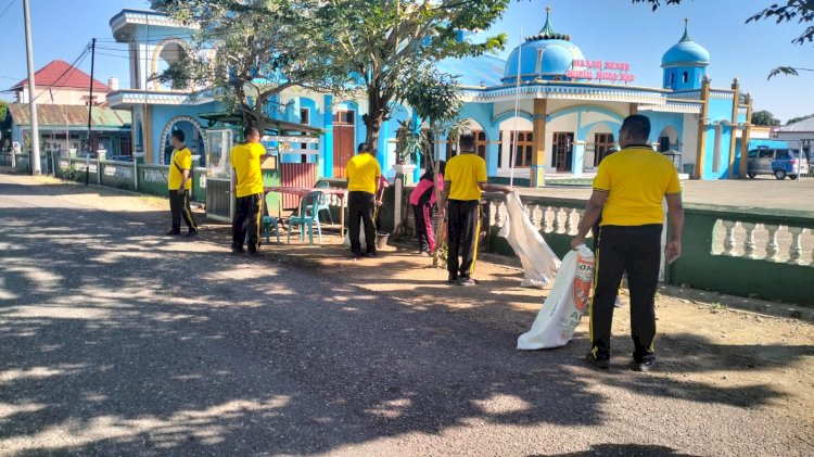 BAKTI RELIGI POLSEK REO DAN SATPOLAIRUD REO DALAM RANGKA HARI BHAYANGKARA KE-80, WUJUD NYATA PENGABDIAN POLRI KEPADA MASYARAKAT DAN PENGUATAN TOLERANSI UMAT BERAGAMA