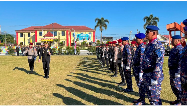 NATAS LABAR SAKSI KHIDMAT UPACARA HARI BHAYANGKARA KE-80, KAPOLRES MANGGARAI BACAKAN AMANAT PRESIDEN RI