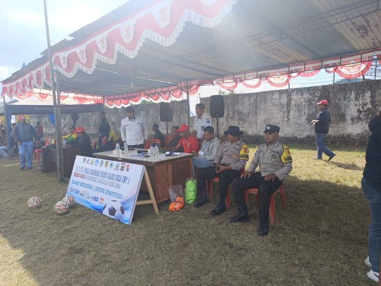 Wujudkan Pertandingan Aman dan Kondusif, Bhabinkamtibmas Amankan Turnamen Pelajar