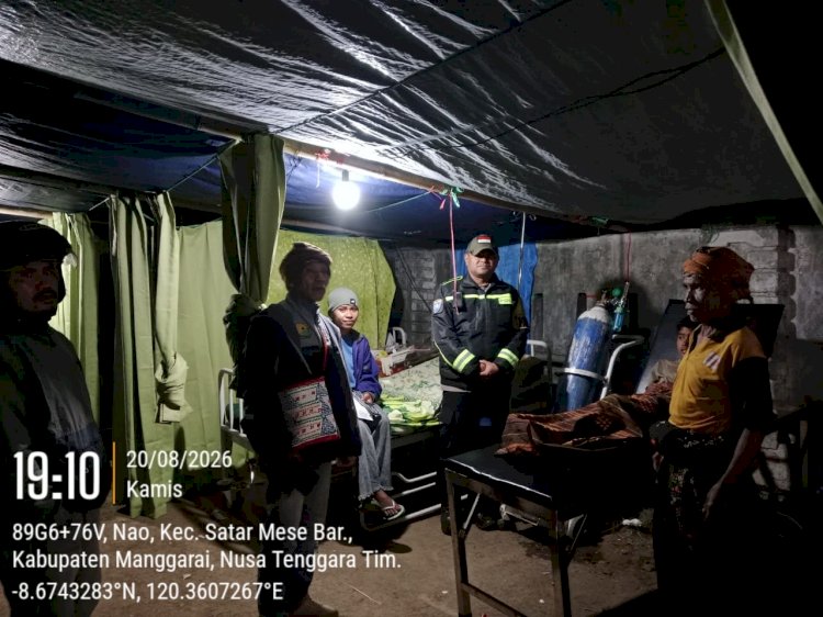 Bhabinkamtibmas Desa Nao Sambangi Posko Kesehatan, Pastikan Warga Terdampak Gempa Mendapat Perhatian