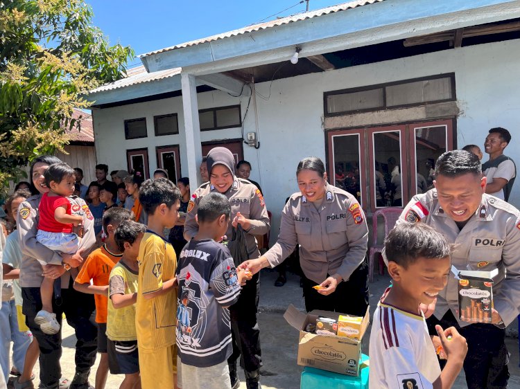 Hadir dan Peduli, Polres Manggarai Ciptakan Keceriaan bagi Anak-Anak Penyintas Gempa