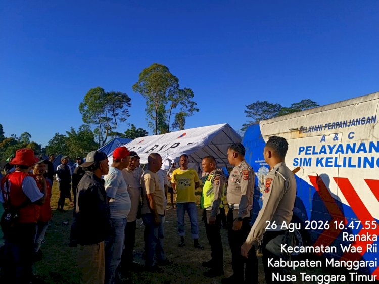Polres Manggarai Berikan Pelayanan Penggantian STNK dan SIM bagi Korban Gempa