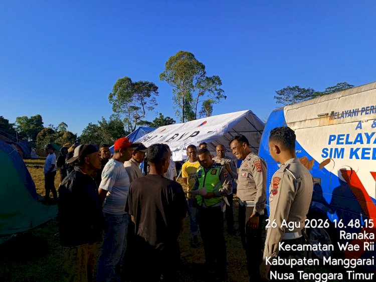 Polres Manggarai Berikan Pelayanan Penggantian STNK dan SIM bagi Korban Gempa