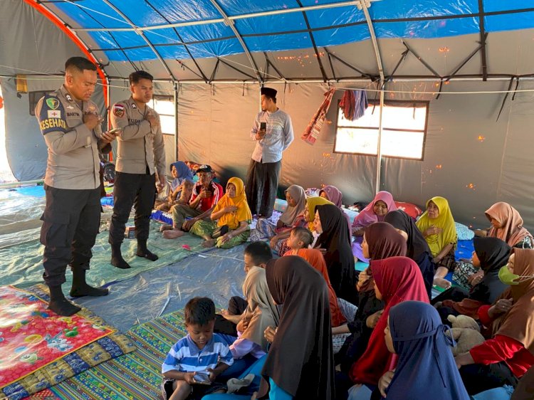 Polres Manggarai Gelar Trauma Healing bagi Penyintas Gempa Bumi di Posko Ponpes Pancasila Reo