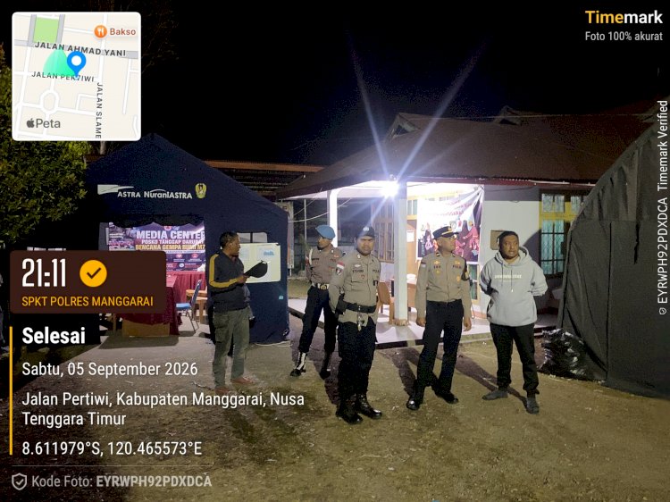 Patroli Malam SPKT Polres Manggarai Sasar Sejumlah Lokasi Strategis, Pastikan Kamtibmas Kota Ruteng Tetap Kondusif