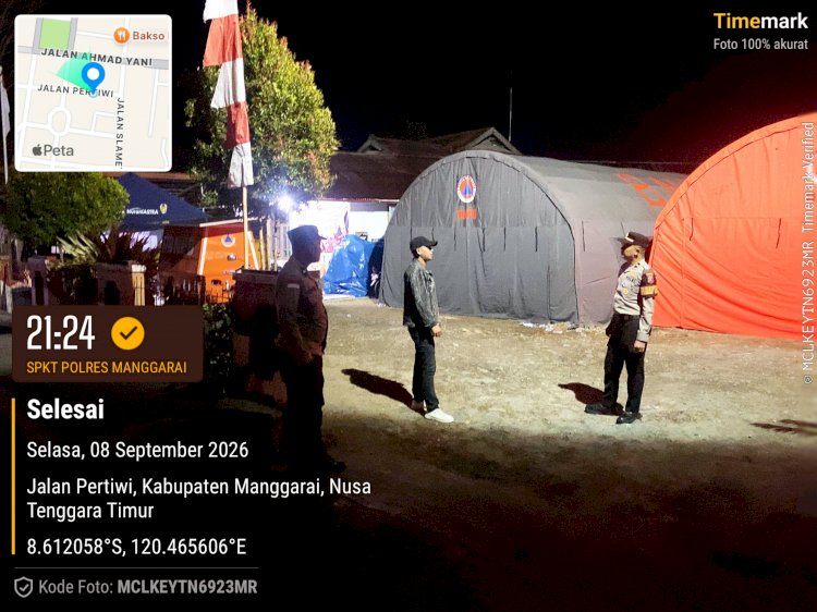 Patroli SPKT Polres Manggarai Jaga Situasi Kamtibmas di Seputaran Kota Ruteng