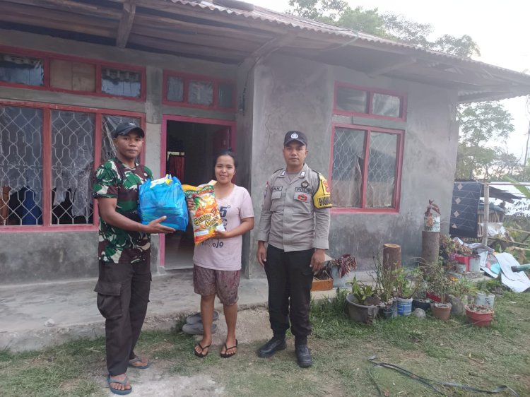 Polri Salurkan Bantuan Kebutuhan Pokok kepada Warga Terdampak Gempa di Kelurahan Carep
