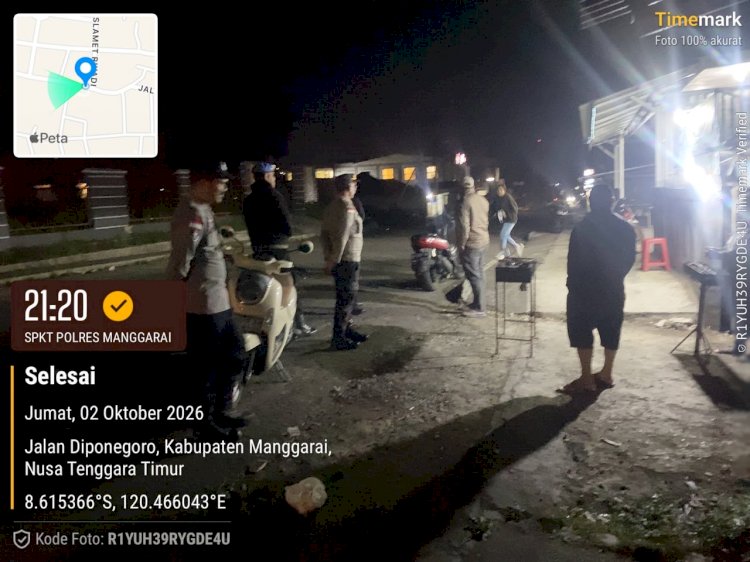Jaga Kamtibmas, Pamapta II Bersama Piket SPKT dan Fungsi Laksanakan Patroli di Seputaran Kota Ruteng