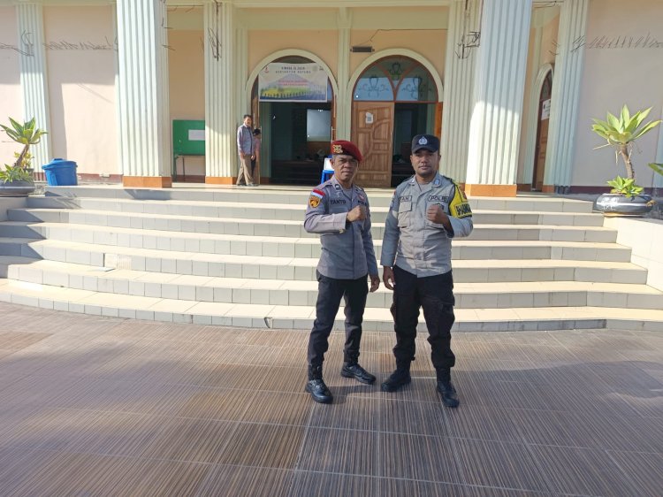 Polres Manggarai Laksanakan Pengamanan Ibadah Hari Minggu di Sejumlah Gereja dalam Wilayah Hukumnya
