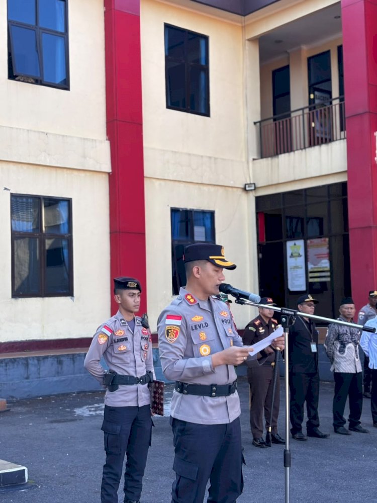 KAPOLRES MANGGARAI PIMPIN APEL PERGESERAN PASUKAN PENGAMANAN PILKADES SERENTAK 2026