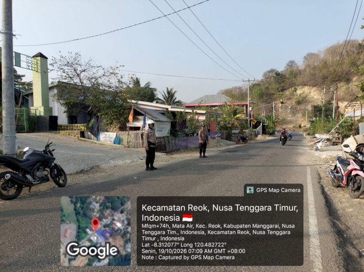 POLSEK REO GELAR STRONG POINT DAN PENGATURAN LALU LINTAS PAGI, WUJUDKAN KEAMANAN DAN KETERTIBAN PENGGUNA JALAN