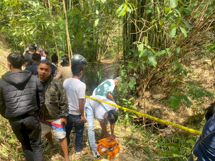 POLRES MANGGARAI LAKUKAN OLAH TKP PENEMUAN JENAZAH PEREMPUAN DI ALIRAN KALI KAROT